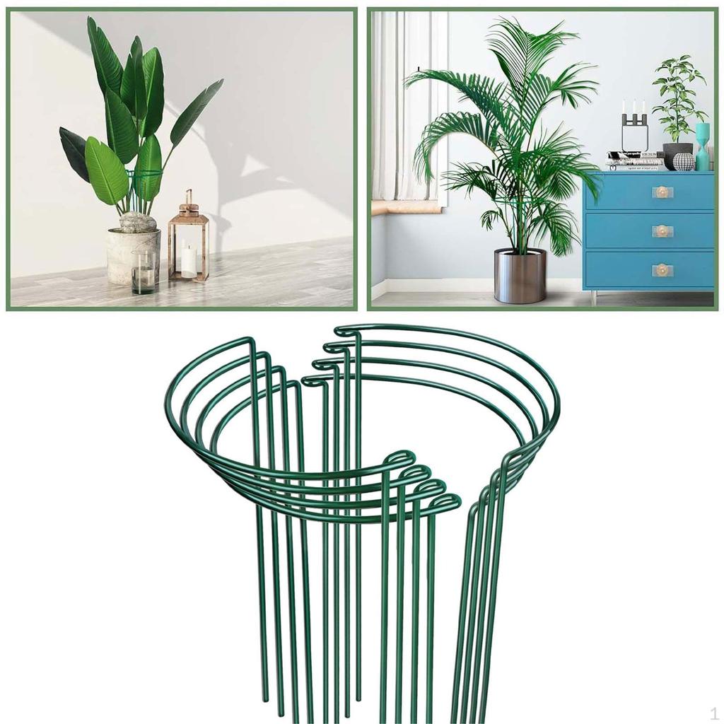 8 шт. опорных колышков для растений, садовые, простые в использовании, зеленые, прочные, полукруглые, металлические для
