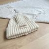 Korean Letter Patch Knitted Woolen Hat Autumn and Winter Warm Curled Edge Woolen Hat Large Head Circumference Loose Knitted Hat
