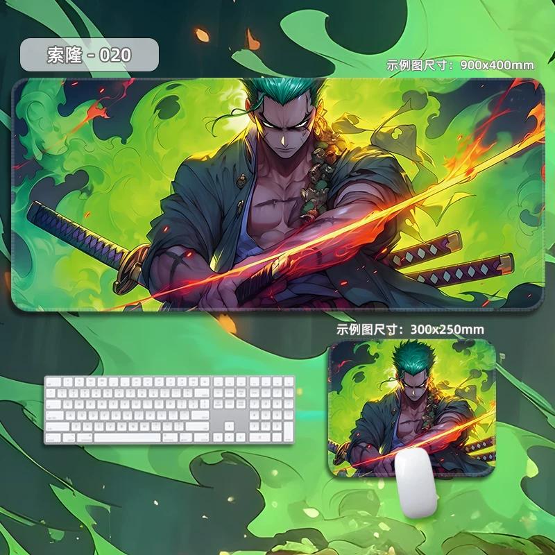 Высококачественный кожаный коврик для мыши Roronoa Zoro ONE PIECE, очень большой, маленький, мультяшный, офисный, игровой, киберспортивный, подкладка для компьютерной клавиатуры, настольный мат, анимационная периферия