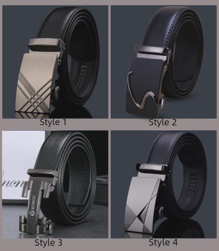 Ремень из натуральной кожи с автоматической пряжкой - Повседневный и модный дизайн из коровьей кожи