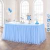 Tulle Table Skirt for Rectangular Tables 4/6/9ft Wrinkle Free Table Cloth with Tutu Skirt Reusable Tablecloth Wedding Bridal Shower Birthday