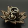 1PC Antique Brass Snake Tea Pet Ornament Small Copper Desk Decor Chinese Brass Craft Decoration