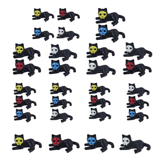 Подставка для ручек в виде кота, 3D-печать, украшение в виде черного кота, фигурка кота со съемной маской-черепом для дома, офисного стола, украшение на Хэллоуин