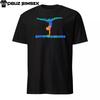 Abstract Colorful Silhouette Female Athlete Gymnastics T-Shirt Short Sleeve Tee