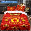 Manchester United Crest 3pcs Bedding,Including 1pc Duvet Cover And 2pcs Pillowcases Perfect for Christmas,Ideal for Bedroom, Dormitory