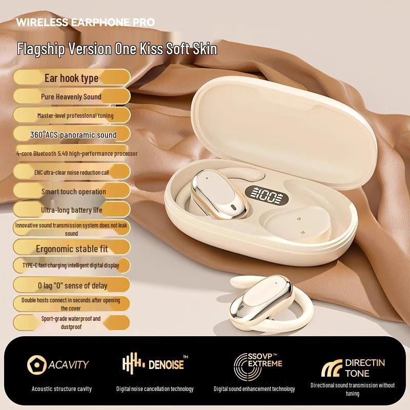 Беспроводные спортивные наушники 2025 Bluetooth с костной проводимостью, накладные, с длительным временем работы от аккумулятора