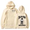 Death Row Records Poster Graphic Print Hoodie Men Women Streetwear Hip Hop Fashion Sweatshirt Oversized Demons Skeleton Brothers in Arms  Pullover