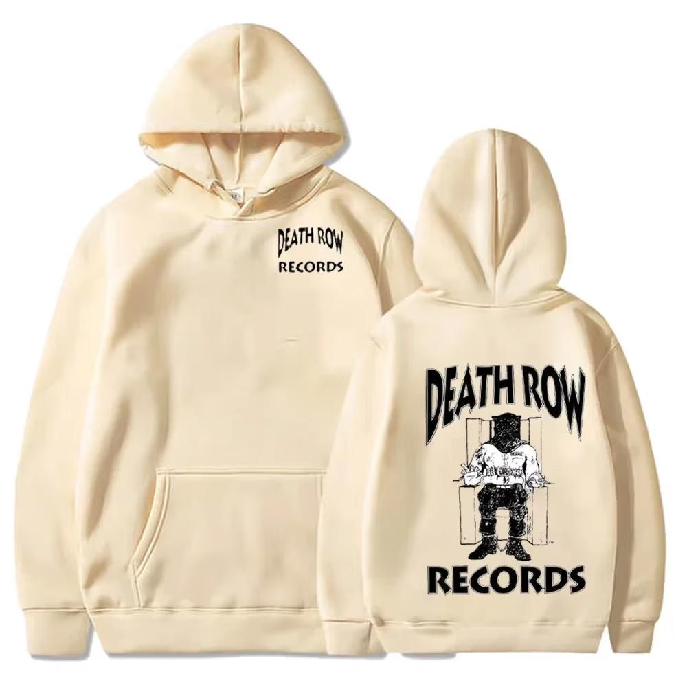 Death Row Records Poster Graphic Print Hoodie Men Women Streetwear Hip Hop Fashion Sweatshirt Oversized Demons Skeleton Brothers in Arms Pullover