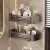 Gunmetal Punch-Free Space Aluminum Corner Bathroom Shelf