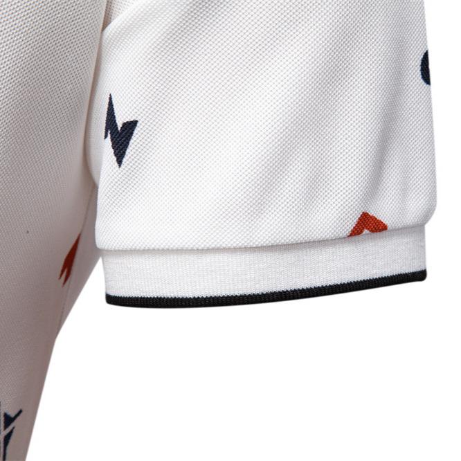 Летняя новая мужская рубашка поло с буквенным принтом по всему телу, с лацканами, с коротким рукавом, для внешней торговли