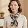 Lightweight Double-sided Printed Silk Scarf Breathable Retro Patterned Square Shawl  Spring