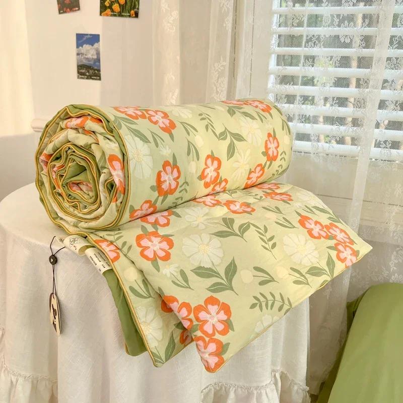 Мягкое четырехсезонное пуховое одеяло с кондиционером, летнее тонкое одеяло, дышащее мягкое офисное одеяло для сна