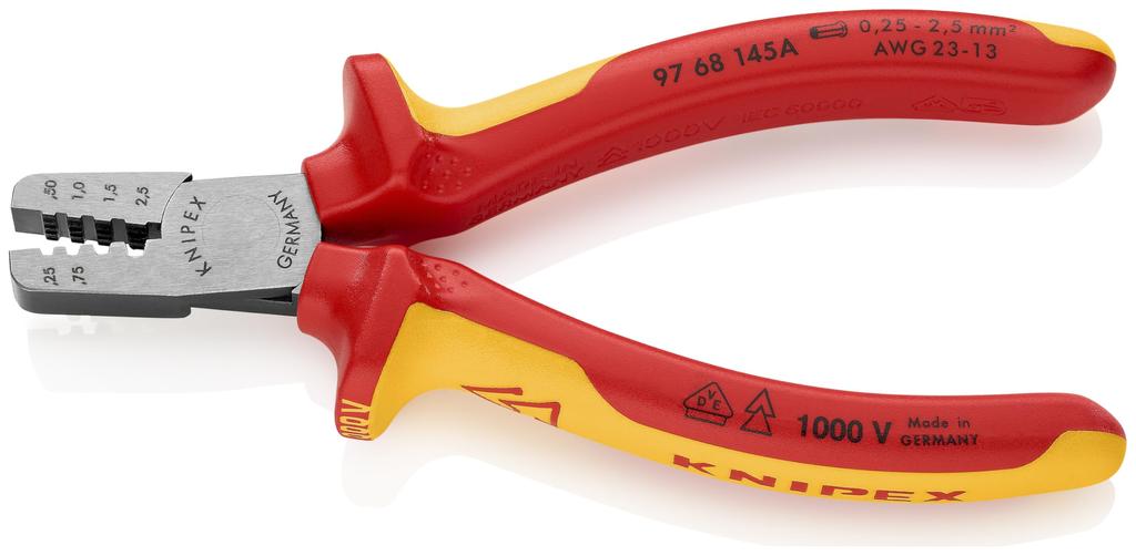 KNIPEX Изолированные обжимные клещи для наконечников, 1000 В, 9768-145A