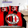 AC Milan Pattern Bedding Quilt Set Quilt Cover Pillowcase Home Decoration Birthday Gift (1 * duvet cover + 2 * pillowcase, without core)