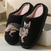New Comfortable Home Cute Cartoon Wolf Dog Winter Cotton Slippers for Men and Women Couples Warm Indoor Cotton Slippers