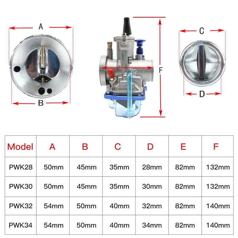 Мотоциклетный карбюратор для Keihin PWK 28 30 32 34 мм Скутеры с Power Jet Мотокросс Универсальные аксессуары Кроссовый мотоцикл Гоночный
