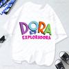Dora The Explorer T Shirt Summer Short Sleeved Overside Clothes Hot Sale Cartoon Casual Streetwear Crew Neck Boy Girl Tops