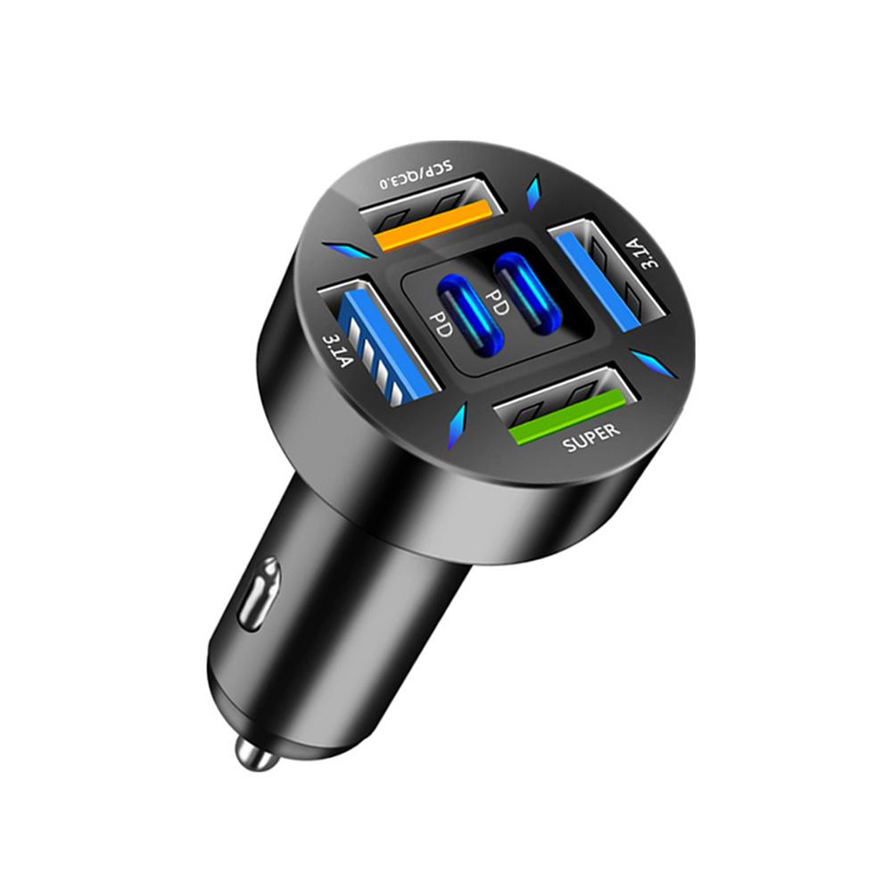8 портов 4usb 4PD 66W автомобильное зарядное устройство PD Type C быстрая зарядка автомобильный адаптер для мобильного телефона для iPhone Samsung Huawei Xiaomi QC 3.0