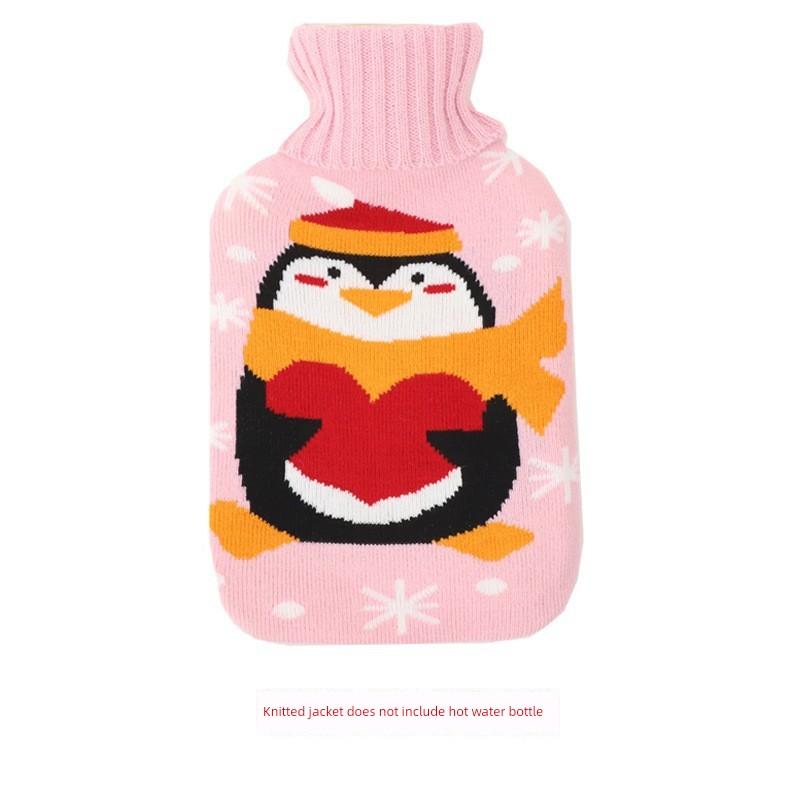Hot Water Bottle Protective Cover, Winter Plush Cover, Cartoon Cloth Cover, Hand and Foot Warmer, Water-Filled Hot Water Bottle, Knitted Cover