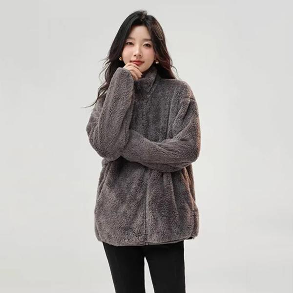 WTEMPO Ветрозащитное, морозостойкое, однотонное, толстое, теплое пальто, осень-зима, женское, большого размера, на молнии, плюшевое пальто