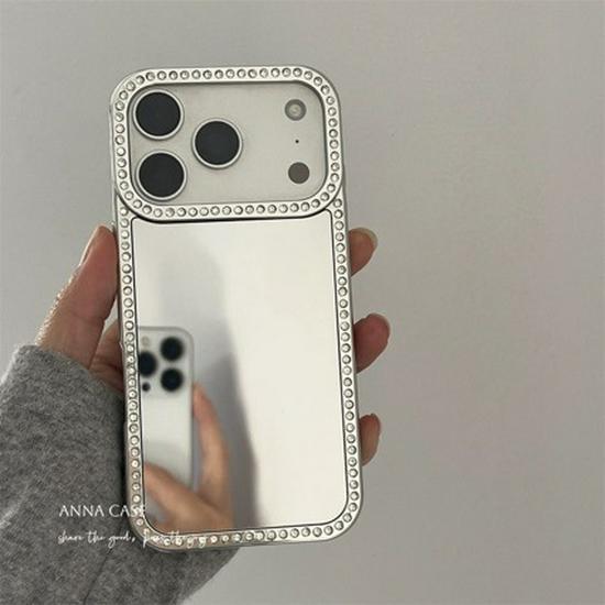 Чехол для iPhone 17 Pro Max с гальванизированными краями и стразами, подходит для iPhone 16/15/14/13/12/8, Всесторонне защитный чехол.