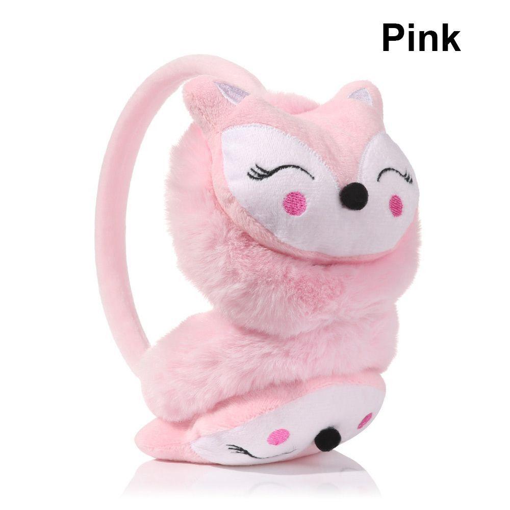 Men Women Adjustable Soft Cartoon Fox Thick Warm Earmuffs Ear Protection Ear Warmers Ear Cover