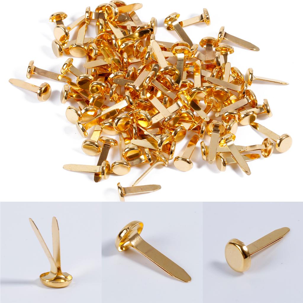 100 шт. Бумажные скрепки Разъемные штифты Клипсы с круглой головкой для школы офиса скрапбукинга бумаги Бумажные скрепки Поделки DIY Золото