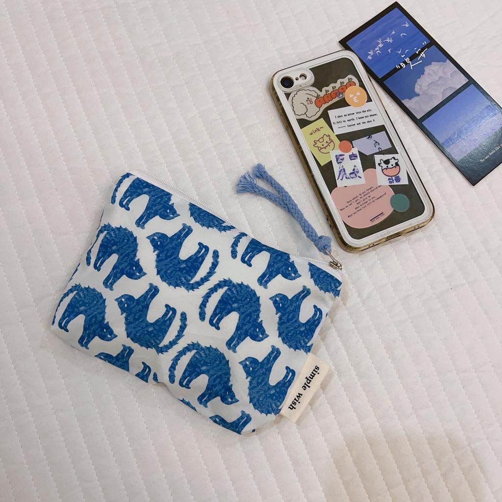 Mini Cotton Floral Organizer Bags for Women Bag Small Fabric Cosmetic Make Up Bag Little Purse Coin Pouch Children Cosmetic Case