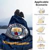 Manchester City Customize Text Blanket Gift Personalized Blanket Soft Warm Cozy Great for Living Room Couch Nap Bedding Ideal for All Seasons