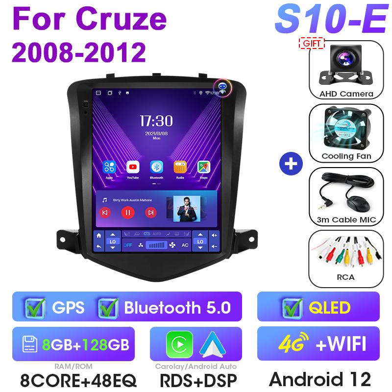 9,7" 2 Din Android 12 автомобильный радиоприемник для Chevrolet Cruze J300 2008 - 2012 мультимедийный видеоплеер GPS 4G Carplay Auto Stereo RDS DSP