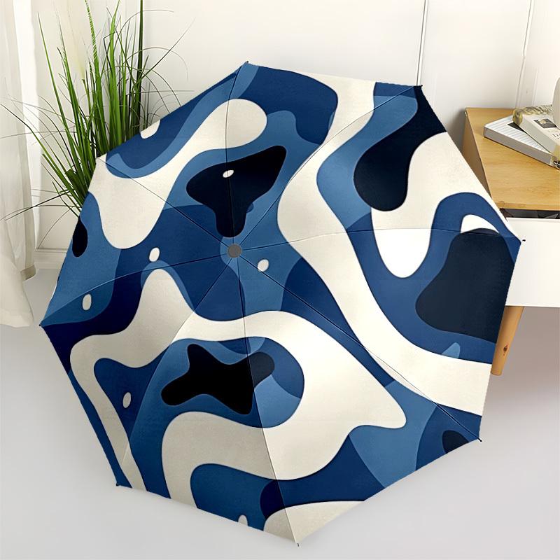 1 шт. Автоматический зонт-трость «Морские волны» с кнопкой быстрого открытия/закрытия, Ветрозащитная конструкция, Легкий портативный зонт для женщин и мужчин6060