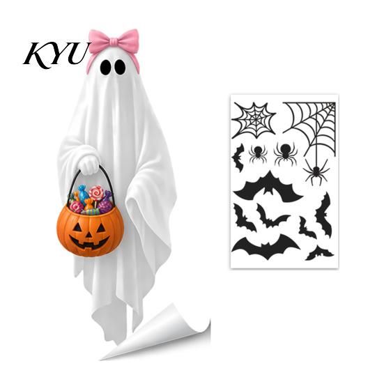 Halloween Window Decals Ghost Glass Sticker, Cartoon Static Cling for Sticker Parties, Waterproof Decoration Decal Home Office Decorative Film