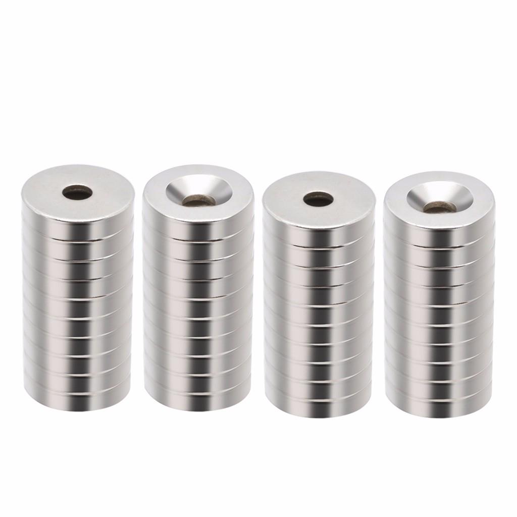 Неодимовые редкоземельные кольцевые магниты с потайной головкой N48 3/4 x 1/8 дюйма (50 шт.)