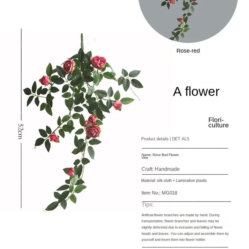 Виноградная лоза 52 см Искусственная роза Цветок Креативная подвесная стена Искусственные цветы Растения DIY шелковые цветы Роза Виноградная лоза Свадьба