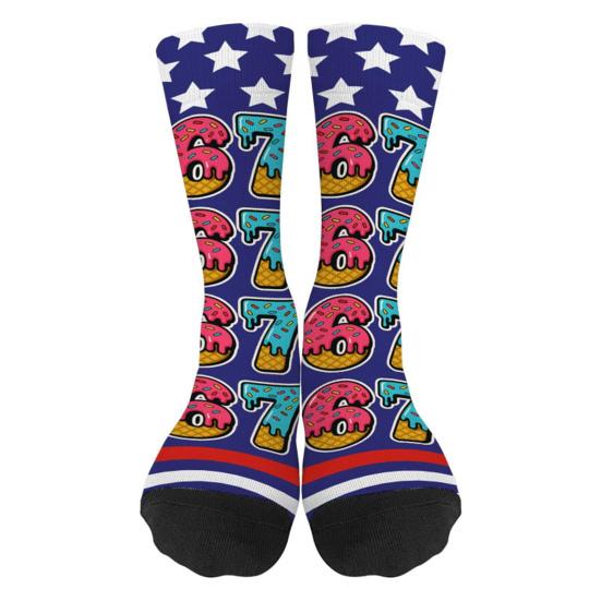 67 Носки-мемы Пончик Крем Капли Шесть Семь Смешные Носки Бейсбол Мейсон 67 Повседневные Носки Подарок для Мужчин Женщин Друзей