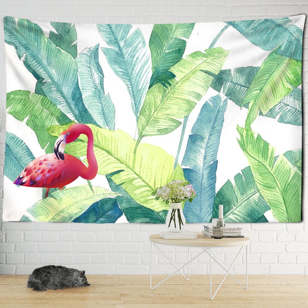 Журавль зеленый пальмовый лист гобелен настенный маленький свежий хиппи TAPIZ богемный декор комнаты фоновая ткань