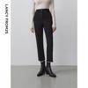 LANCY Straight-Leg Cropped High-Waist Suit Pants