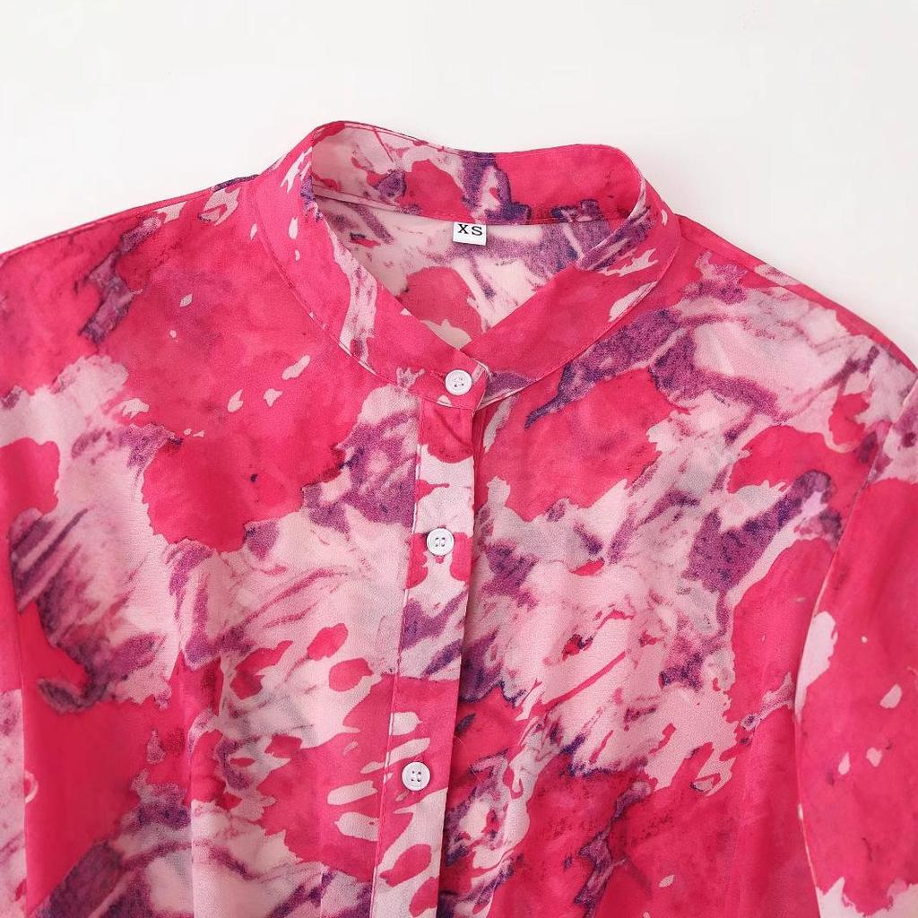 2025 Spring Women's European & American Style Casual Chiffon Belted Layer Dress