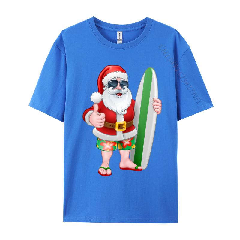 Cool Santa Surfboard Shades Cartoon Comfortable T Shirt Company Cool Cotton Fabric Men T Shirt Hip Hop Tee Shirts Wholesale