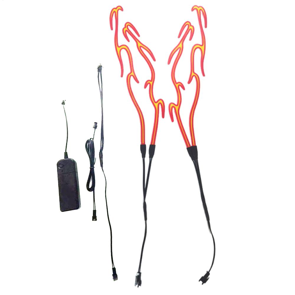 Bike Helmet Light Motorcycle Headlamp Two-Color Flame Cycling Lighting Decorative Headlight For Outdoor Offroad Camping Travel