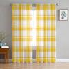 Classic Plaid Pattern Window Curtain for Living Room Home Decor Tulle Voile Curtain for Kitchen Bedroom Window