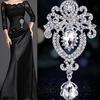 Large Flower Bridal Beauty Brooch Pin Rhinestone Jewelry Charm for Women Party