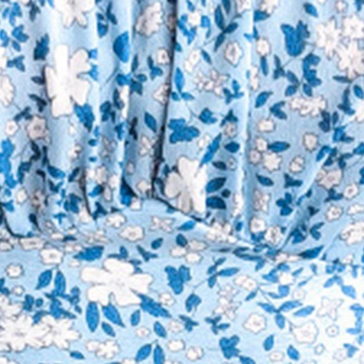 Spring Summer Floral Chiffon Crop Blouse Square Neck Lantern Sleeve Bow Resort Top S-XL