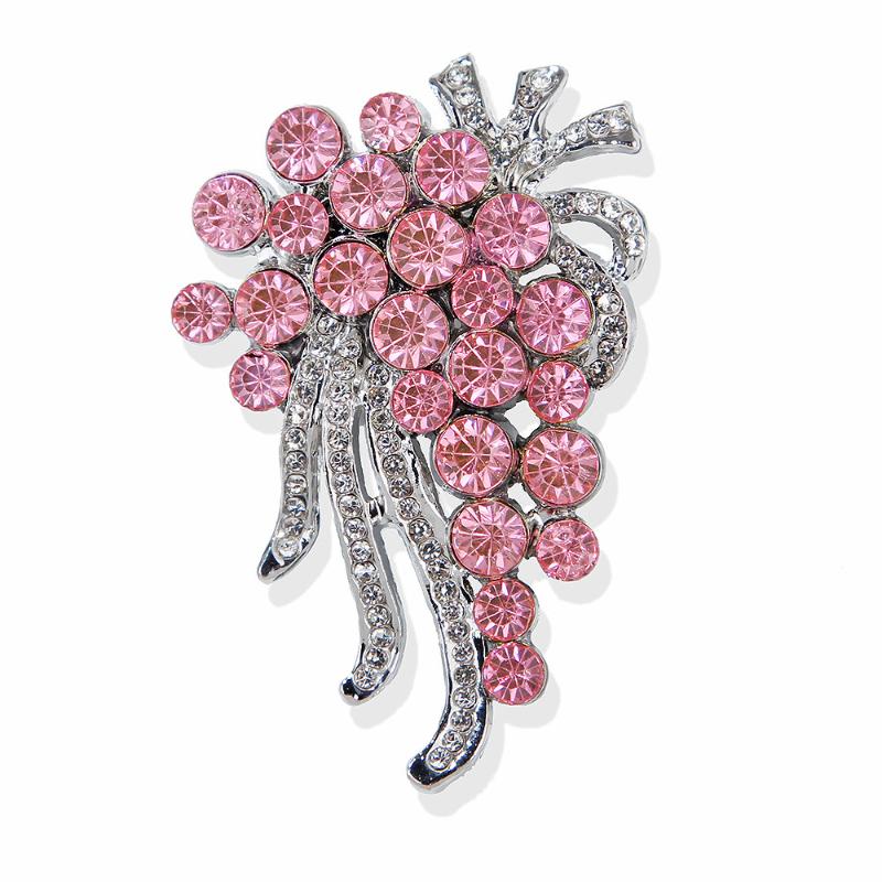 Fashion Rhinestones Grape Bouquet Shape Brooches For Women Coat Jewelry Accessories Gifts
