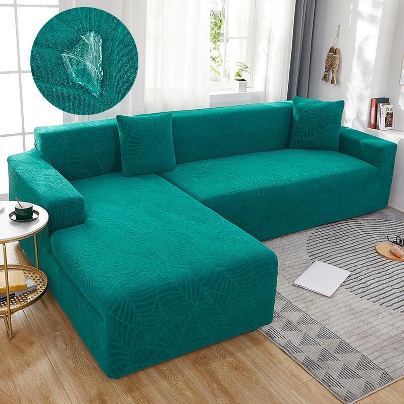Водонепроницаемый чехол для углового дивана, жаккардовая ткань, большой эластичный чехол, съемные чехлы для гостиной