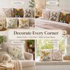 2D Flat Printed Floral Cushion Cover Peach Skin Faux Embroidery Pillowcase For Sofa Living Room Home Decor Spring Throw Pillow