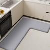 Фланелевый кухонный L-образный утолщенный абсорбирующий коврик для пола, бытовой нескользящий коврик против падения, грязеотталкивающий, масловпитывающий коврик для ног