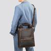 Сумка через плечо Crazy Horse Leather для мужчин Senior Sense Retro Crossbody, большая вместимость, сумка через плечо из коровьей кожи с вертикальным креплением