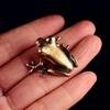 Retro Brass Mini Frog Miniatures Figurines Vintage Animal Figurine Toad Desktop Ornaments Home Decoration Crafts Tea Pet Decor