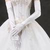 Bridal Satin Finger Gloves Long Elegant Fashionable Women Wedding Gloves for Party Performance